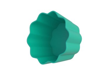 Beyaz arka planda izole edilmiş kek ya da kek için silikon küf. Fırın aleti. Yemek aksesuarları. 3d hazırlayıcı