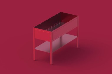 Kırmızı arka planda Brezilya mavisi. 3d hazırlayıcı