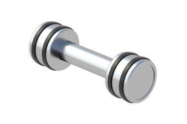 Dumbbell beyaz arka planda izole edilmiş. Spor malzemeleri. 3d hazırlayıcı