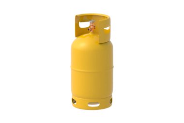 Gaz silindiri beyaz arkaplanda izole edildi. Lpg tankı. 3d hazırlayıcı