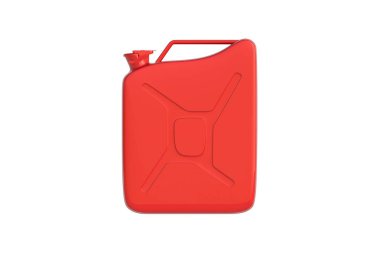 Tek bir kutu beyaz arka planda izole edilmiş. Yakıt deposu. Benzin ya da mazot için Jerrycan. Benzin deposu. Üst Manzara. 3d hazırlayıcı