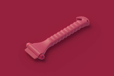 Kırmızı arka planda güvenlik çekici var. 3d hazırlayıcı