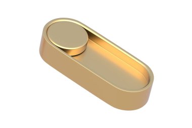 Altın şalter beyaz arkaplanda izole edildi. 3d hazırlayıcı