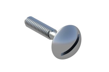 Beyaz arka planda izole edilmiş metal için bir vida. 3d hazırlayıcı