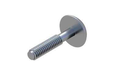 Beyaz arka planda metal için vida. 3d hazırlayıcı