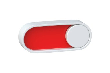 Kırmızı modern şalter beyaz arkaplanda izole edildi. 3d hazırlayıcı