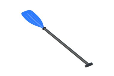 Single oar isolated on white background. Plastic paddle. 3d render