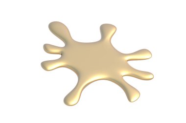 Beyaz arka planda izole edilmiş altın leke. 3d hazırlayıcı