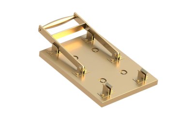 Beyaz arka planda izole edilmiş altın antika elektrikli bıçak anahtarı. 3d hazırlayıcı