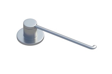 Beyaz arka planda izole edilmiş tuvalet kağıdı tutucusu. Banyo aksesuarları. 3d hazırlayıcı