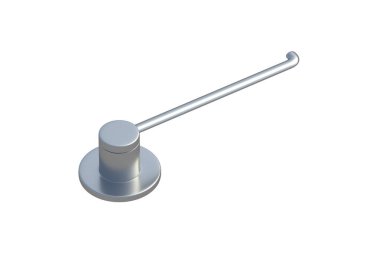 Beyaz arka planda izole edilmiş tuvalet kağıdı için bir tutucu. Banyo aksesuarları. 3d hazırlayıcı