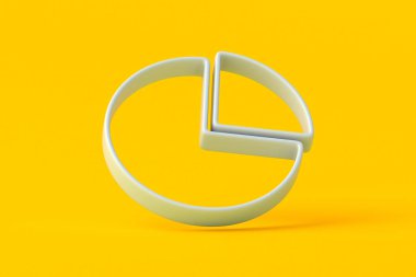 Turuncu arka planda düşen pasta grafiği. Finansal istatistikler. Ekonomik veriler. Aile bütçesi planlaması. Yatırım çeşitlendirmesi. İş konsepti. 3d hazırlayıcı