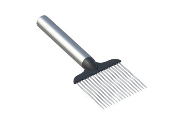 Soğan tutacağı beyaz arka planda izole edilmiş. Sebze dilimlemek için bir cihaz. Mutfak aksesuarları. 3d hazırlayıcı