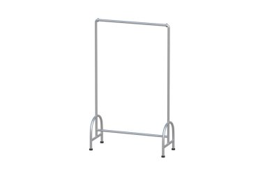 Tek bir elbise askısı beyaz arka planda izole edilmiş. Askıda dur. 3d hazırlayıcı