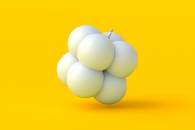 Turuncu arka planda düşen baloncuk mumu. 3d hazırlayıcı