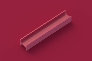 Kırmızı arka planda çelik magenta demeti. 3d hazırlayıcı