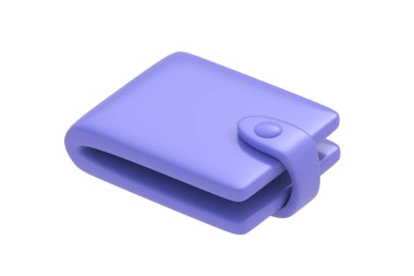 Para için cüzdan beyaz arka planda izole edilmiş. Cebinde para var. 3d hazırlayıcı