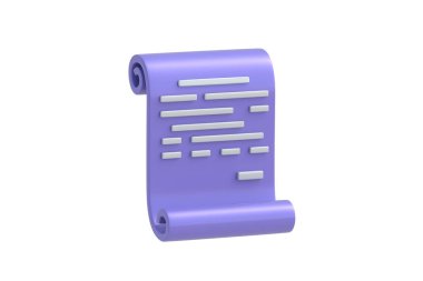 Sözleşme beyaz arka planda izole edildi. 3d hazırlayıcı