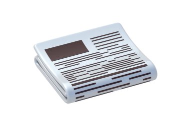 Beyaz arka planda izole edilmiş gazete. 3d hazırlayıcı