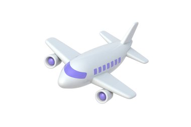 Beyaz arka planda izole edilmiş bir uçak. 3d hazırlayıcı