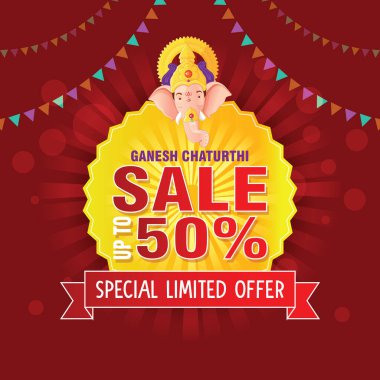 Mutlu Ganesh Chaturthi arkaplanının Hint festivalinin temsilcisi.