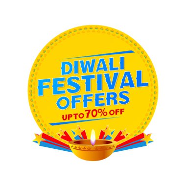 Diwali puja thali 'nin vektörü, kalaş, şeker ve parlayan lambalar. Festival boyunca refah ve sadakati simgeliyor..