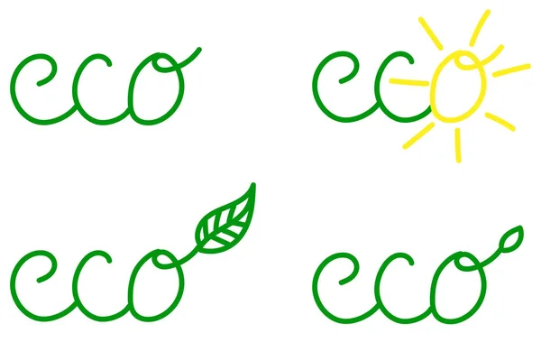 Set Eco Icons Reuse Zero Waste Ecological Concept — Stock Vector
