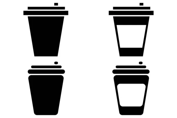 Eine Reihe Einfacher Schwarzer Kaffee Ikonen Gut Für Jedes Projekt — Stockvektor