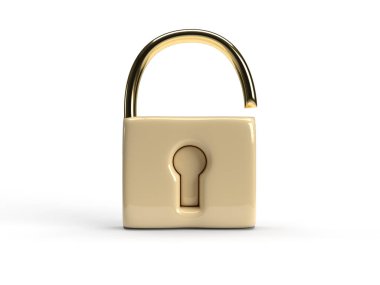 A 3d rendered lock. Security and protection concept.