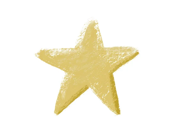 Egy Kézzel Rajzolt Arany Csillag Minden Projektre — Stock Fotó