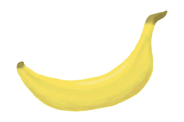 Uma Banana Aquarela Desenhada Mão Bom Para Qualquer Projeto — Fotografia de Stock