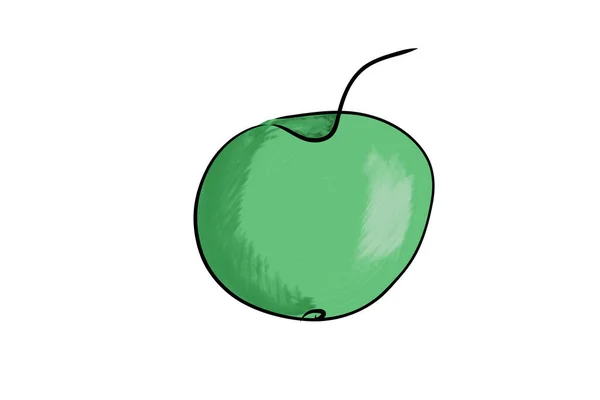 Ruka Nakreslila Krásné Jablko Dobrý Pro Každý Projekt — Stock fotografie