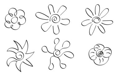 A set of hand drawn simple flowers. Good for any project.