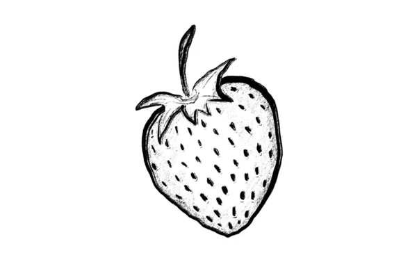 Hand Drawn Isolated Strawberry Good Any Project — Stock Photo, Image