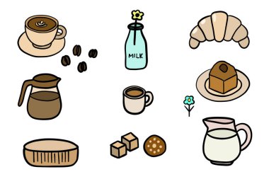 A set full of the morning breakfast. Good for any project. clipart