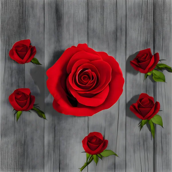 一朵高质量的红玫瑰 容光焕发 — 图库照片