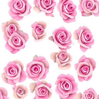 Göz kamaştırıcı detaylarla dolu gerçekçi pembe güller.