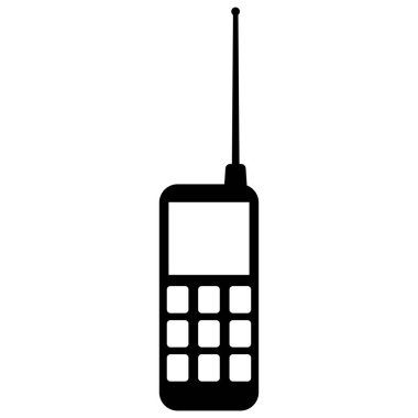 Siyah ve beyaz cep telefonu cep telefonu hücresel simgesi şeffaf arkaplan EPS Vector sanat paketi