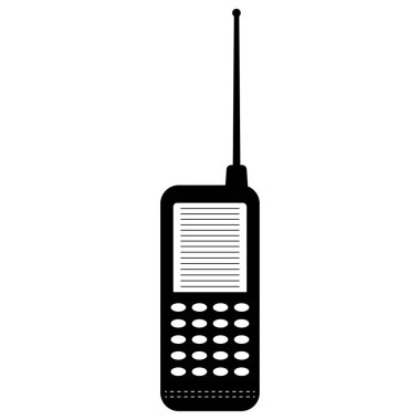 Siyah ve beyaz cep telefonu cep telefonu hücresel simgesi şeffaf arkaplan EPS Vector sanat paketi