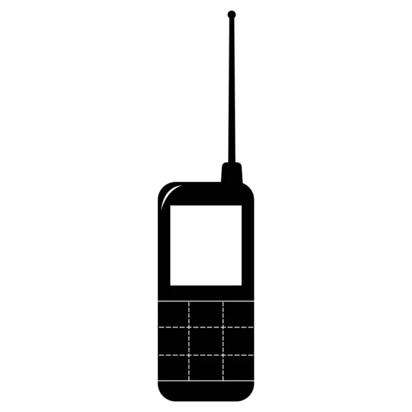 Schwarz Weiß Handy Handy Handy Symbol Transparenten Hintergrund Eps Vector — Stockvektor