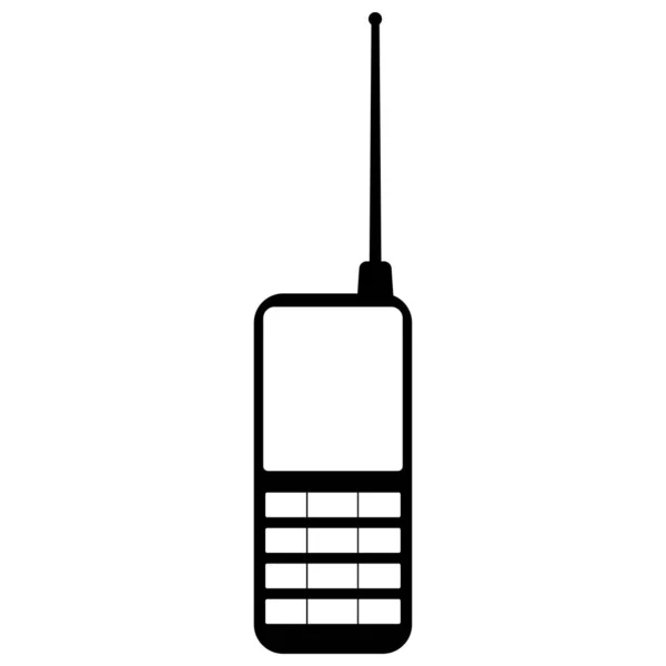 Zwarte Witte Telefoon Mobiele Cel Cellulaire Pictogram Transparante Achtergrond Eps — Stockvector