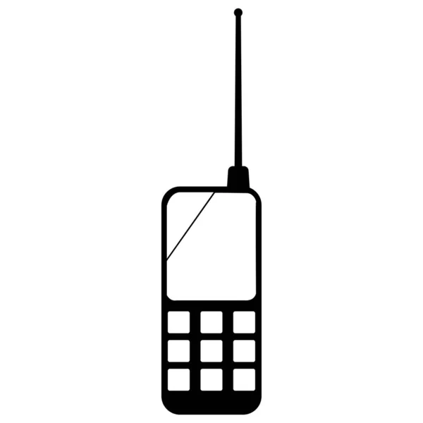 Cellulare Bianco Nero Icona Cellulare Sfondo Trasparente Eps Vector Art — Vettoriale Stock