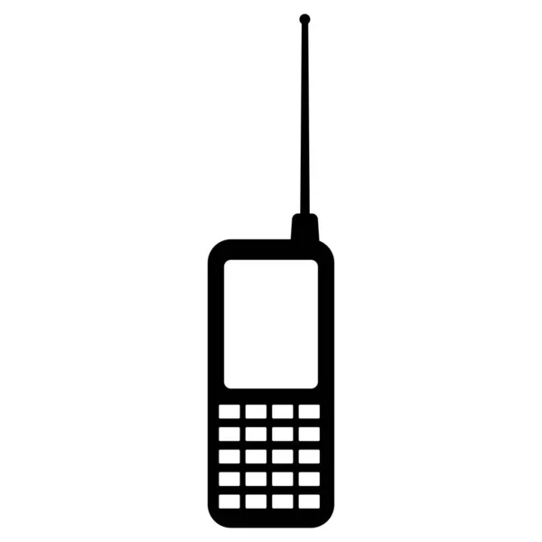 Czarno Biały Telefon Komórkowy Ikona Komórkowa Przezroczyste Tło Eps Vector — Wektor stockowy