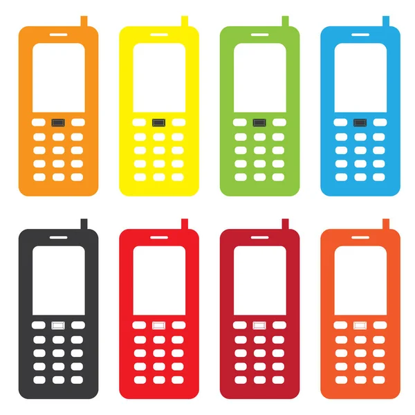 Mobile Téléphone Coloré Icône Cellulaire Fond Transparent Eps Vector Art — Image vectorielle