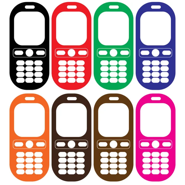 Colourful Phone Mobile Cell Cellular Icon Transparent Background Eps Vector — Stock Vector