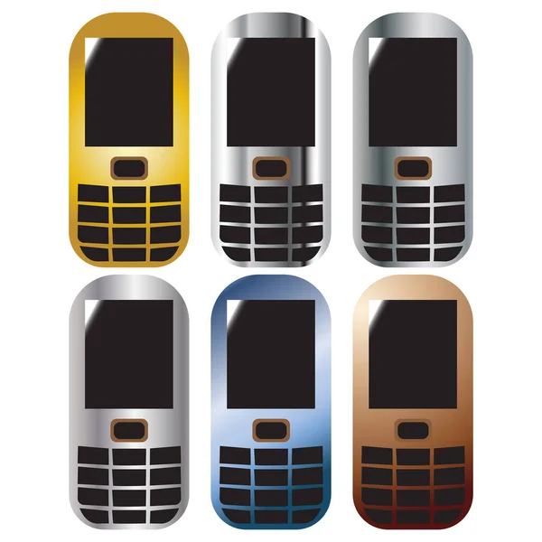 Kleurrijke Telefoon Mobiele Cel Cellulaire Pictogram Transparante Achtergrond Eps Vector — Stockvector