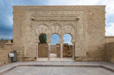 Caliphate City of Medina Azahara, Cordoba. Exposure of the Medina Azahara, Muslim Ruins of the Palace, located near Cordoba, Spain.