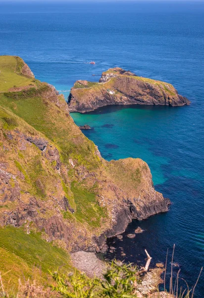 stock image This vantage point, located on the Causeway Coastal Route in Northen Ireland, looks out over several islands namely, Rathelin, Carrick-a-Rede and Sheep Island.