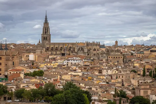 Hermosa Panorámica Ciudad Toledo Desde Mirador Otro Lado Del Río —  Fotos de Stock