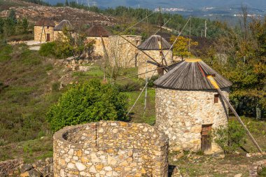 Exposure of the traditional windmills, located in Penacova, near the city of Coimbra, Portugal.